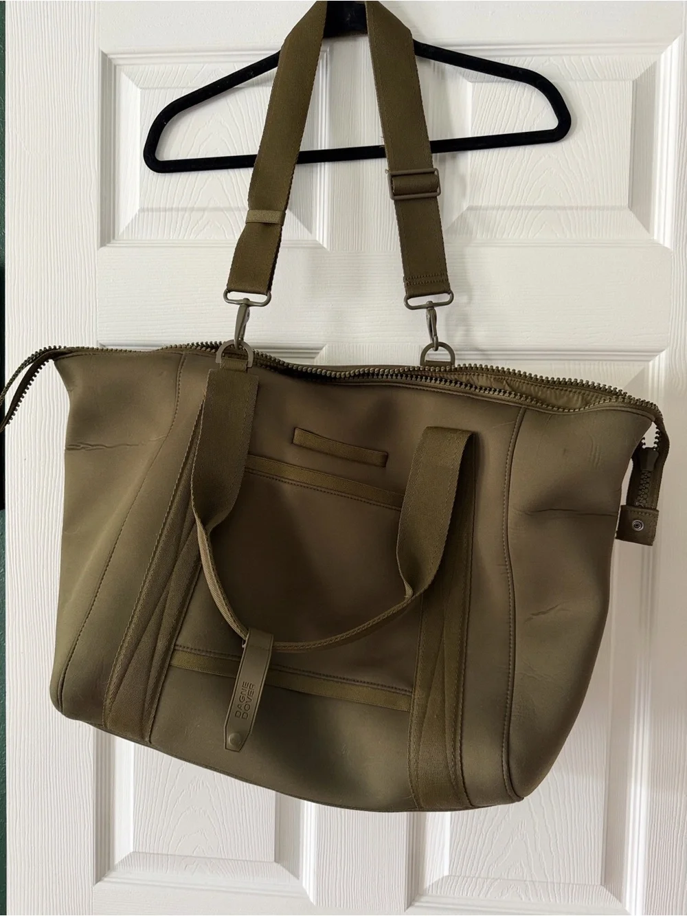 Dagne Dover Olive Duffel with Detachable Strap